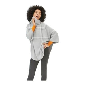 Loft Plaid Pullover poncho Sweater